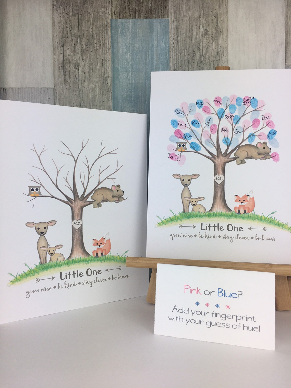 INSTANT DOWNLOAD gender reveal party thumbprint tree gender Etsy