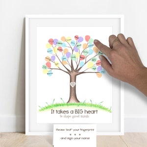 Gift for teacher, end of year gift for teacher, gift from class, class gift, fingerprint teacher gift, teacher appreciation present ideas image 1