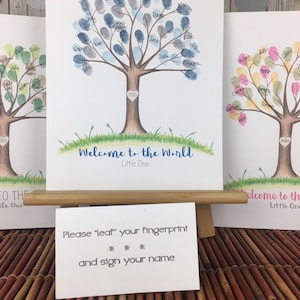 Thumbprint tree guestbook alternative, wedding tree, fingerprint tree, custom guestbook baby shower, fingerprint tree christening guest book