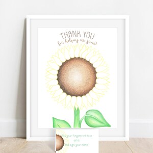 INSTANT DOWNLOAD teacher appreciation gift ideas, sunflower classroom decor, school staff appreciation, thumbprint sunflower, thank you gift image 3