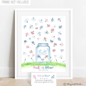 Firefly fingerprint guestbook, mason jar gender reveal, lightning bug baby shower, Baby Q baby shower ideas, gender guess board, outdoor