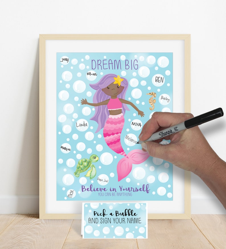 INSTANT DOWNLOAD Mermaid Themed Birthday Guestbook Etsy