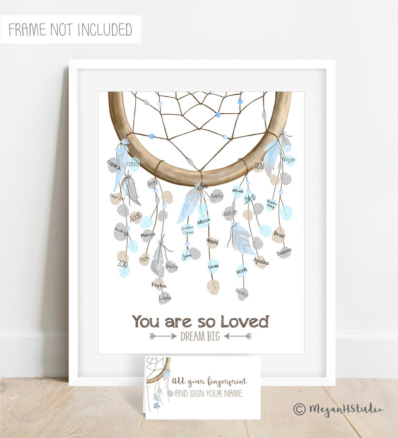 INSTANT DOWNLOAD Boy's Dream Catcher Baby Shower Etsy