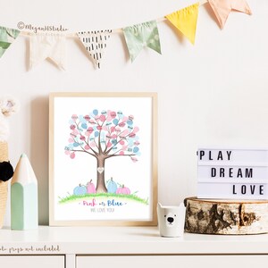 Little pumpkin gender reveal fingerprint tree, what will our little pumpkin be, fall gender reveal idea, guess the gender thumbprint picture image 6