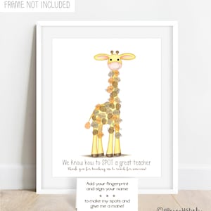 SOFORTIGER DOWNLOAD Fingerabdruck Giraffe, Fingerabdruck Geschenk für Lehrer, Fingerabdruck Geschenk für Lehrer, Fingerabdruck Geschenk für Lehrer, Fingerabdruck Geschenk für Lehrer, Unikat