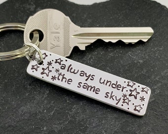 Always Under the Same Sky keychain - Celestial - Valentine's gift - boyfriend - girlfriend - long distance relationship - friendship - bff