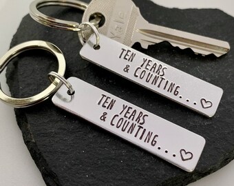 Ten Years and Counting | Wedding Anniversary, Couples Gift, Boyfriend Girlfriend Gift | One Year Together | Valentine's Gift For Her