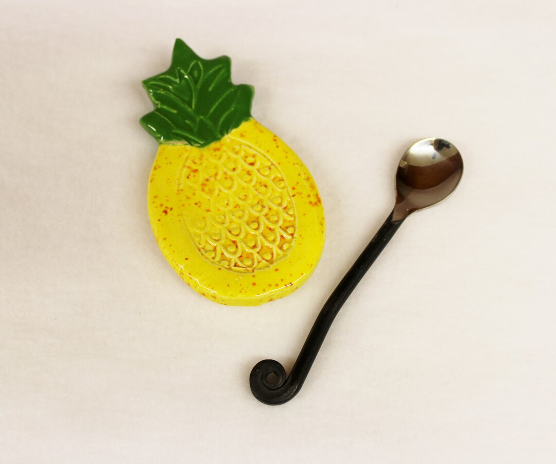 Fancy Island Pineapple Spoon Rest, Ceramic Trinket Dish Etsy