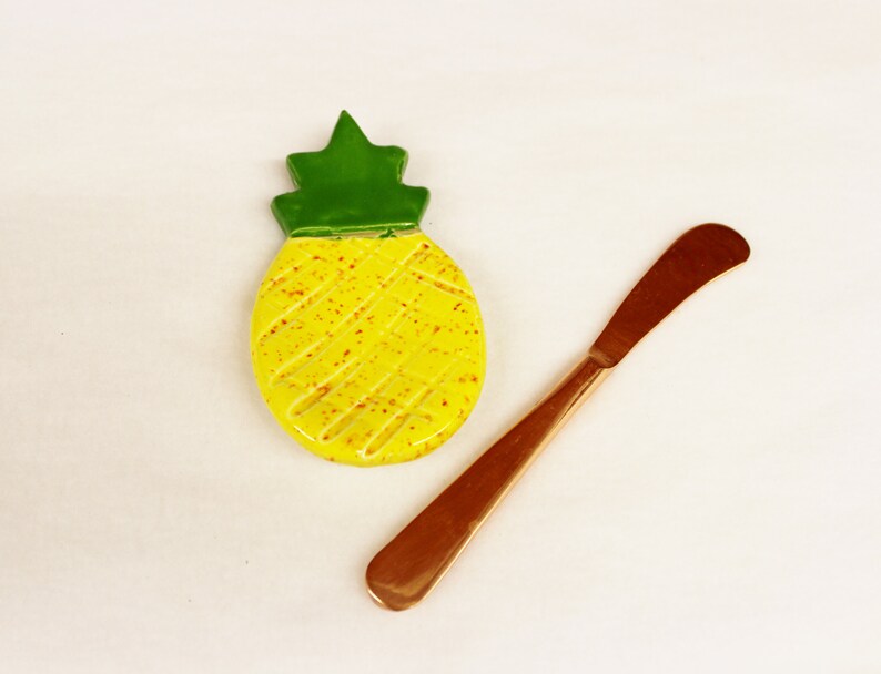 Island Pineapple Spoon Rest Ceramic Trinket Dish Etsy