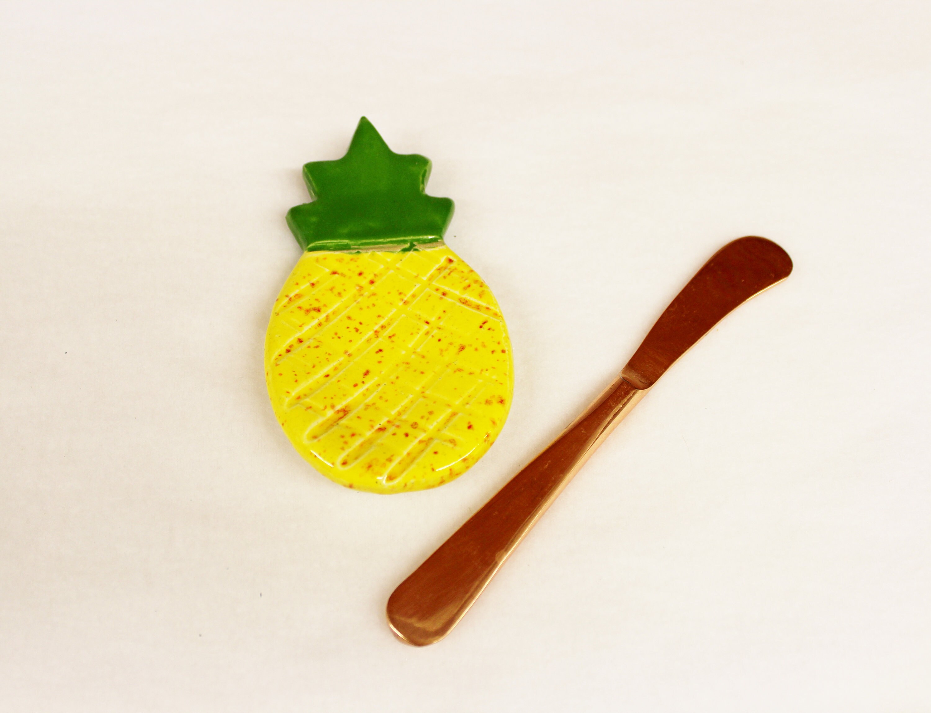 Island Pineapple Spoon Rest Ceramic Trinket Dish Etsy