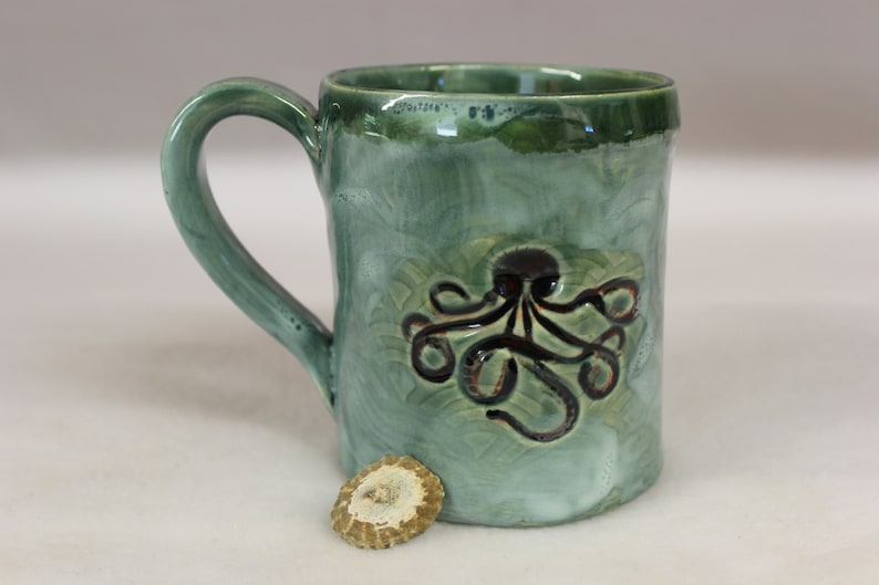 Octopus Hand Built Ceramic Pottery Mug