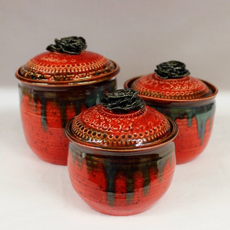 Ceramic Kitchen Canisters - Etsy