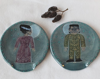 Frankenstein or Bride of Frankenstein Monster Ceramic Spoon Rest