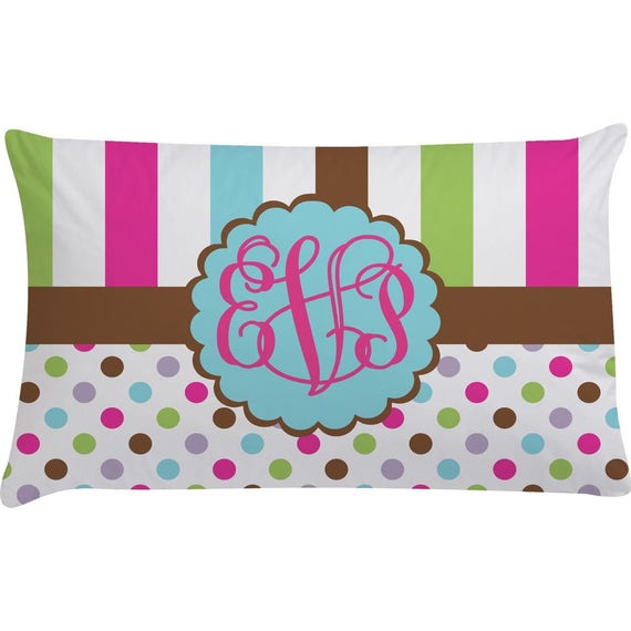 Items similar to Stripes & Dots Pillow Case (Personalized) on Etsy