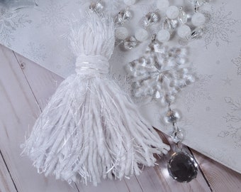 Schneeflocke Weihnachten Winter Glas und Kristall Perlen Garland Tiered Tray Glam Elegance