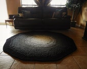 Black and White Ombre Gradient Crochet Round Rug, Geometric Rug, Faded Rug, Large Area Rug floor mat carpet, nursery rug, living room rug