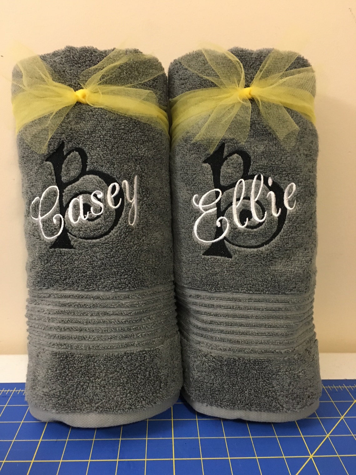 Monogrammed Wedding / Anniversary Towels 2 with custom Last Etsy