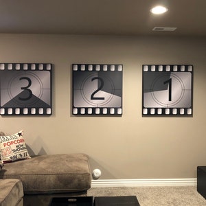 Movie Theater Decor, Filmstrip Countdown, Canvas