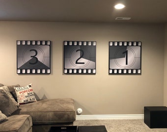 Movie Theater Decor, Filmstrip Countdown, Canvas