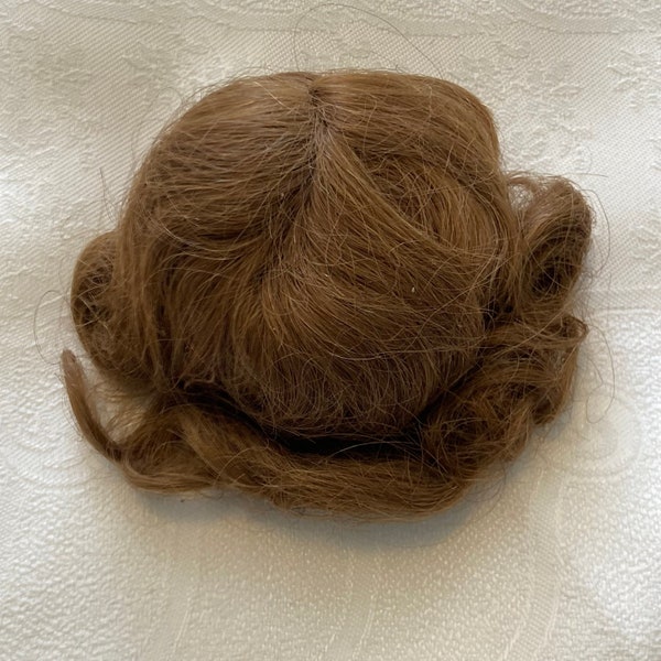 Vintage Human Hair Doll Wig, Light Brown. c1930s, 1940s, 1950s