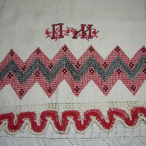 Antique Embroidery, Towel, Rushnik Fragment. Linen, Ukrainian. Read Item Details / Description.