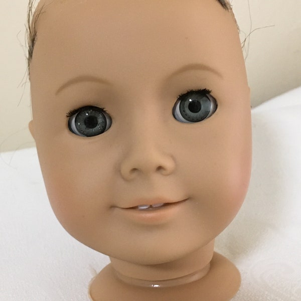 Early 1990s American Girl Doll Head, Molly, Gradient Gray Eyes, Light Skin.  Please read item description/details.