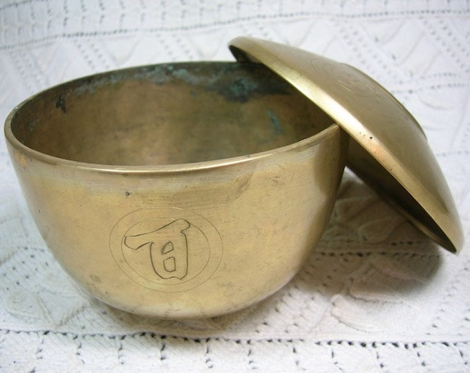 Korean Brass Bowl W/ Lid & Celadon Bowls, Lot of 2. Special Listing for