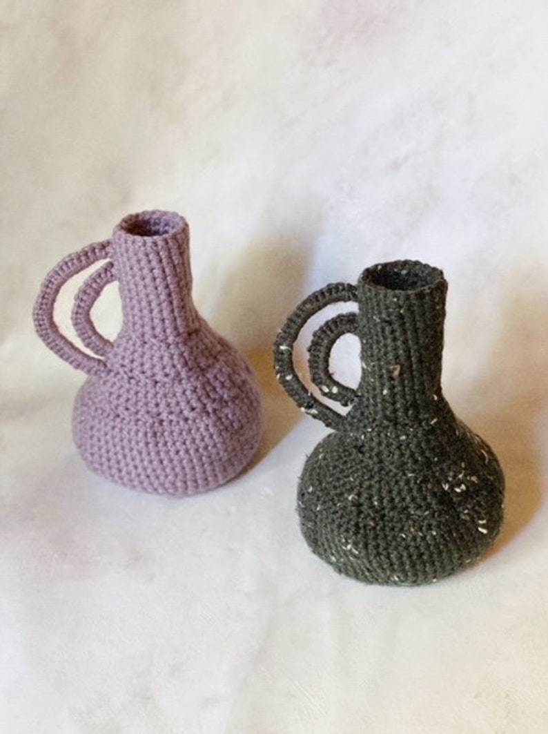 Crochet Vases with Handles / 3 Different Styles / Handmade Décor / Boho Style / Minimalist / Spring Decor image 7