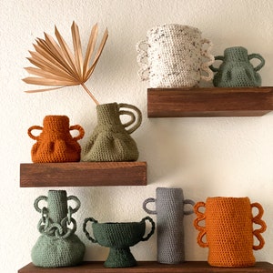 Crochet Vases with Handles / 3 Different Styles / Handmade Décor / Boho Style / Minimalist / Spring Decor image 9