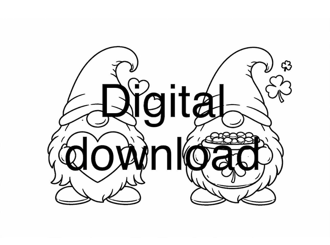 Gnome/gonk Coloring Page | Easy Trace Template (digital Download) - Etsy