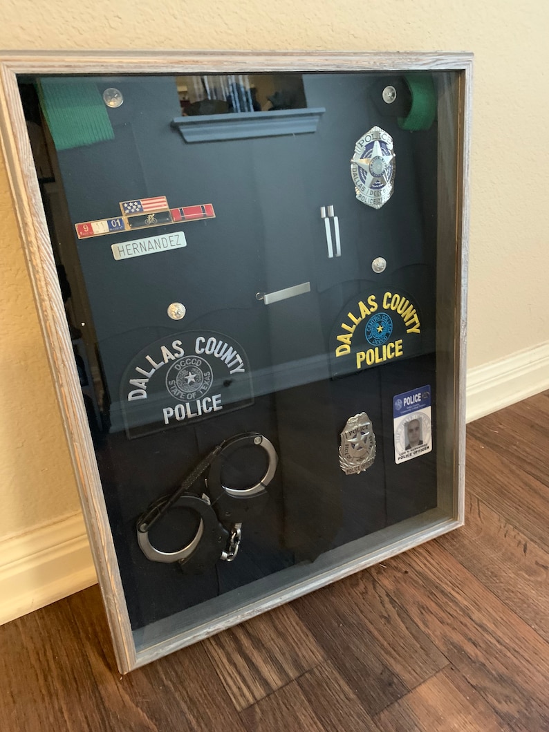Custom Law Enforcement Uniform Display Police Shadow Box Etsy