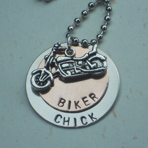 Hand Stamped Biker Chick Necklace image 3