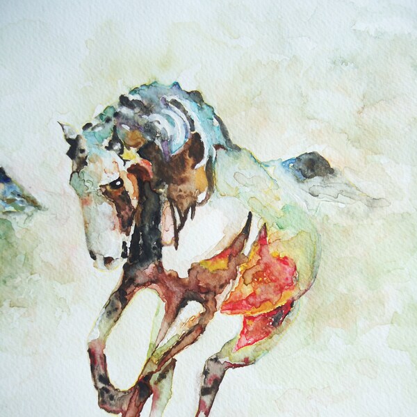 Original Watercolor Painting Horse, Animal Painting, Home Decor Original  Painting Horse Original Contemporary Fine Art Wall Decor