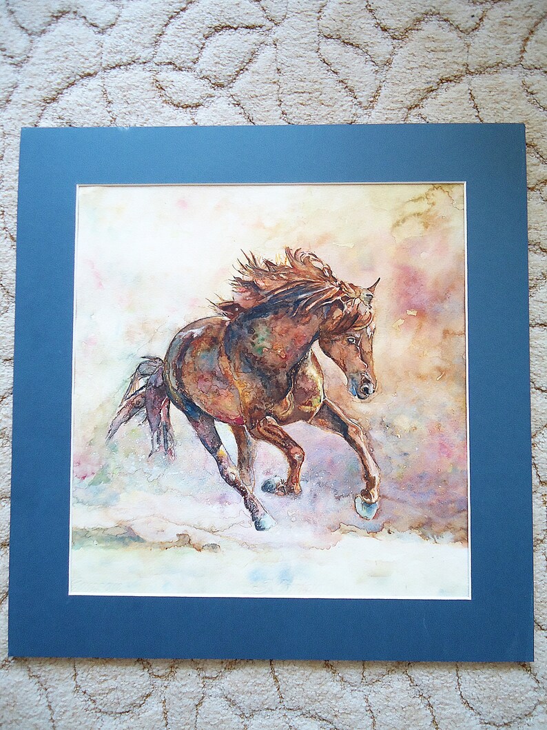 Original Watercolor Painting Watercolor Horse Wall Decor Etsy