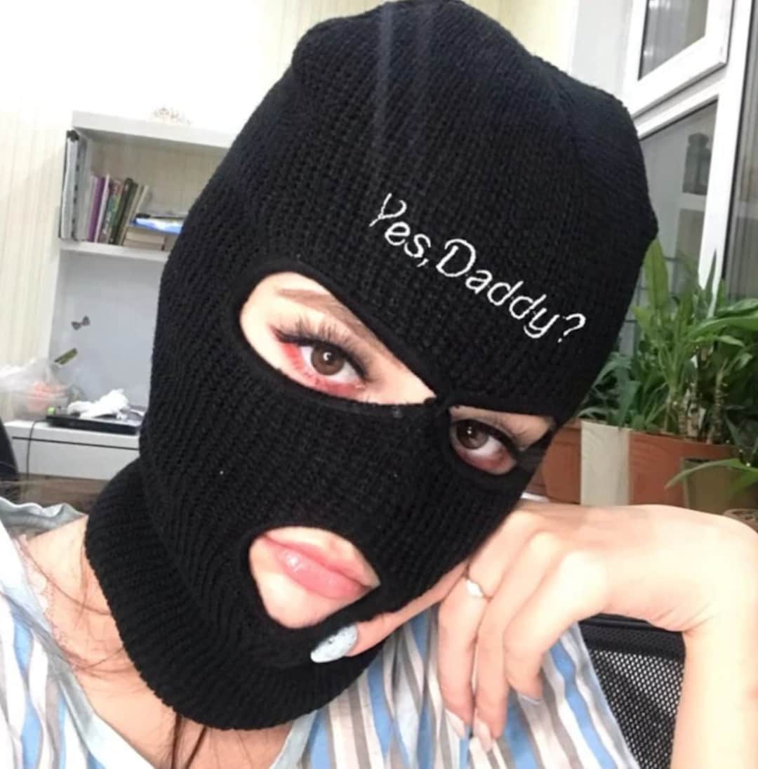 Yes Daddy Hat/winter Full Face Cover Mask Hat/embroidered Etsy