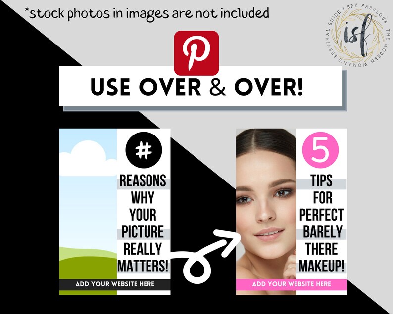 15 Bold Pinterest Pin Templates 15 Canva Pinterest Pins Bold Etsy