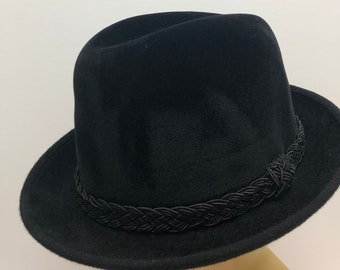 Men’s Fedora hat, Trilby fedora, Bianchi fedora hat, fedora hat, 1950s fedora, fedora, Rat pack fedora, Italian 50s fedora, black velour hat