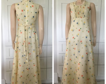 1970’s Maxi dress, Rag Dolls San Francisco peasant dress, midcentury juniors dress, floral boho maxi dress 1970’s style dress