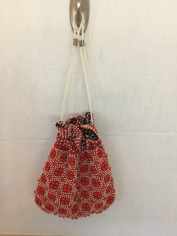 1960-70’s Candy Dot reversible drawstring handbag… - image 2