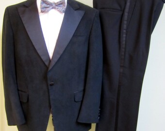 80s Mens Vintage tuxedo, Northridge UltraSuede Tuxedo,  Suede Satin Tuxedo, Unique Tuxedo, UltraSuede Satin Jacket, Mens tuxedo, vintage tux