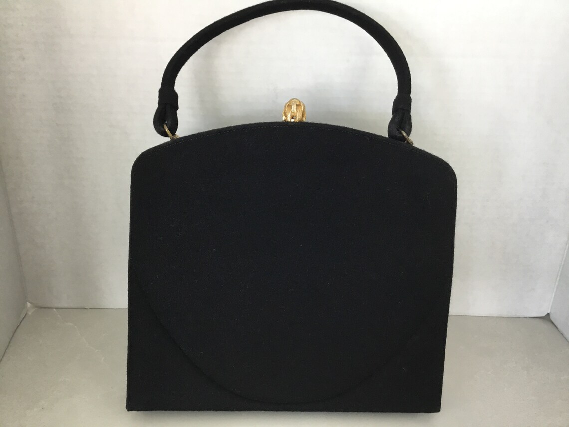 Crown Lewis Handbag 1940s Handbag Black Handbag Vintage Etsy