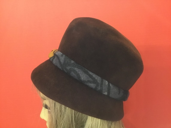 Dark Brown hat, El Rita Hat, midcentury brown hat… - image 5