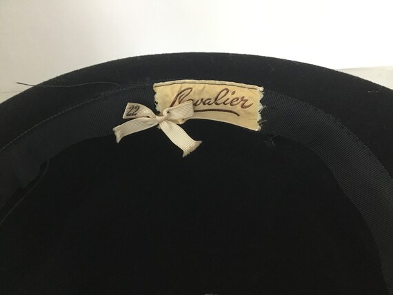Vintage 1940-50’s Merrimac Hat Corp hat, black wo… - image 8