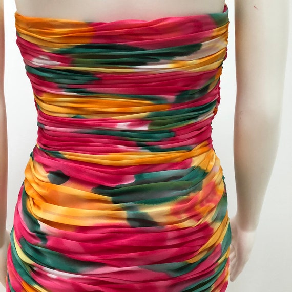 1980’s VICTOR COSTA dress, colorful Victor Costa … - image 8