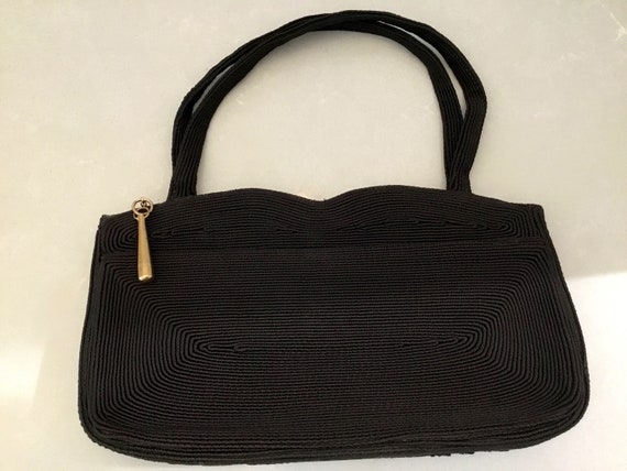 1940’s Genuine Corde Handbag, brown corde handbag… - image 1