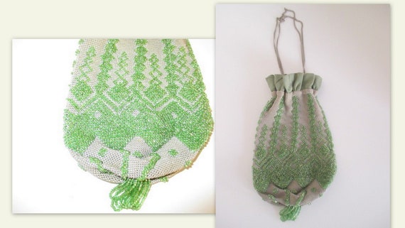 1920s reticule, beaded 20s reticule, flapper purse