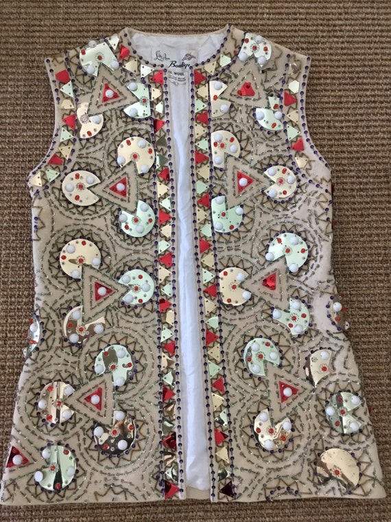 RARE Lilli Ann Boutique beaded vest, Mod 1960s’ L… - image 9