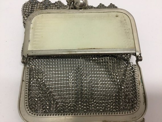 Art Deco Mesh Purse, Silver mesh 1920s purse, 20s… - image 4