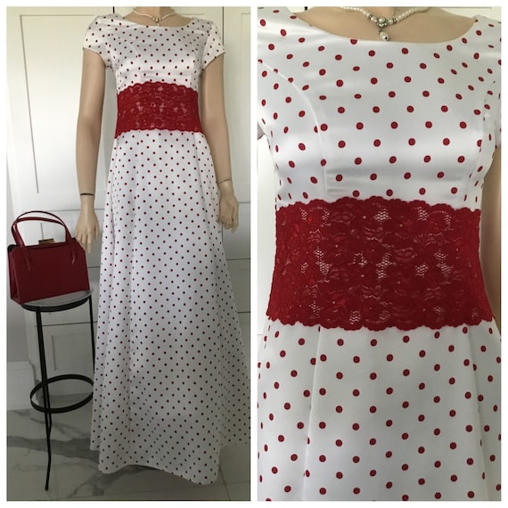 Valentines' Day Dress, Jody of California Dress,midcentury White With Red  Polka Dot Gown, Prom Homecoming Dress, Bridesmaid Dress, Formal - Etsy