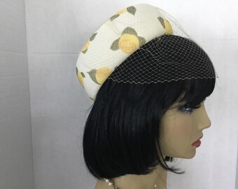 Vintage 1960s Ivory Velvet Pillbox Hat | Jackie Kennedy Style Formal Hat 1960 main image 3